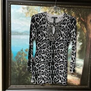 INC International Concepts Embellished Monochrome Dress Women’s Size Medium